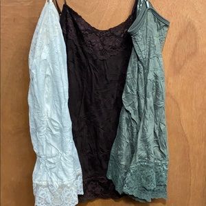3 for $9 - crinkled lace lined cami